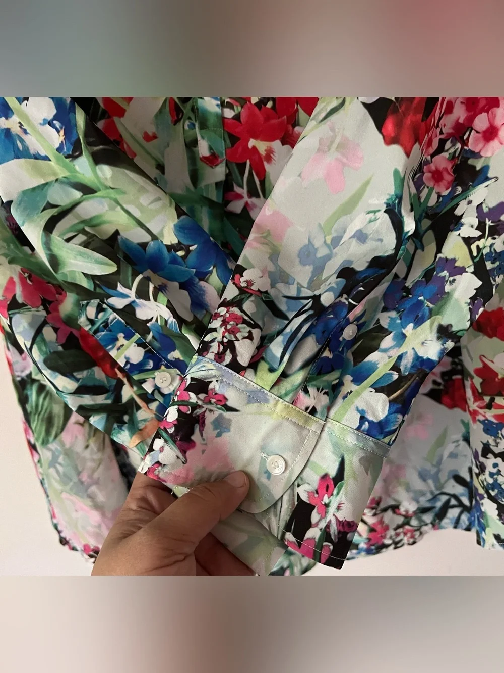 NWT Talbots Popover Multicolor Floral Long-Sleeve Blouse Sz 2X